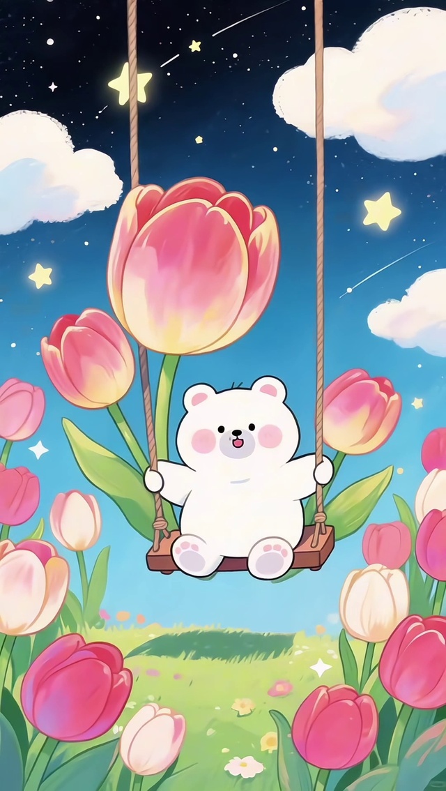 荡秋千的小熊