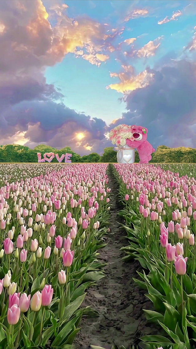 草莓熊和郁金香