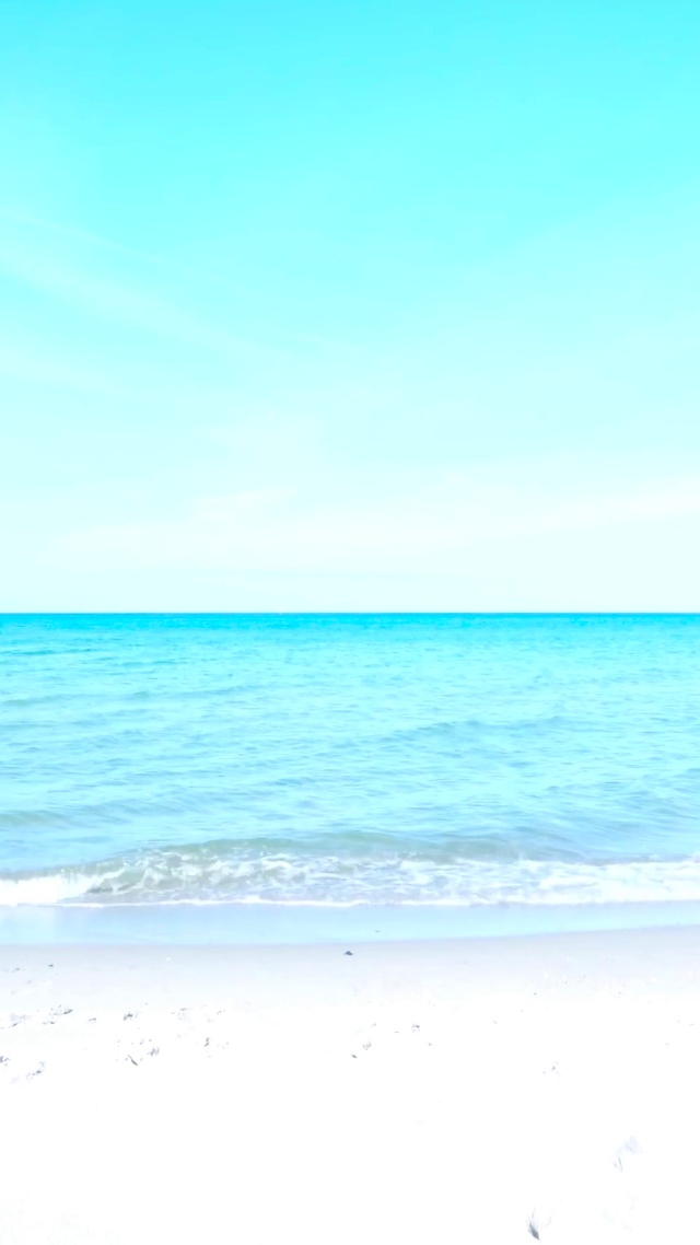 4K清澈沙滩海浪