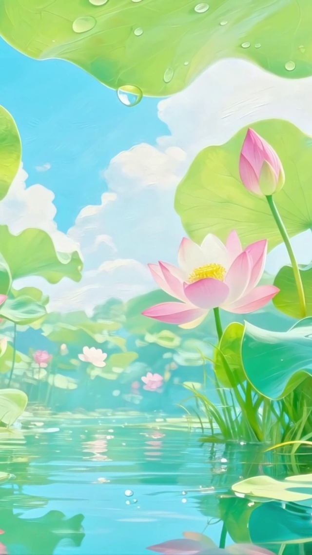 治愈夏日荷塘4K