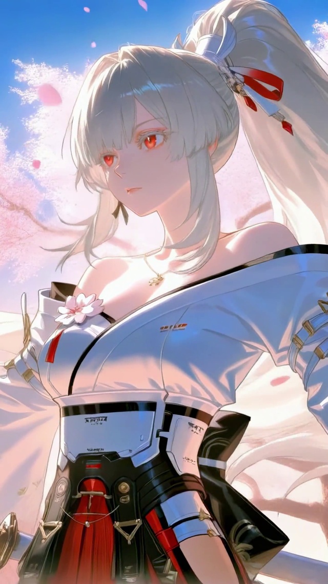 晴日下的绯雪侧影