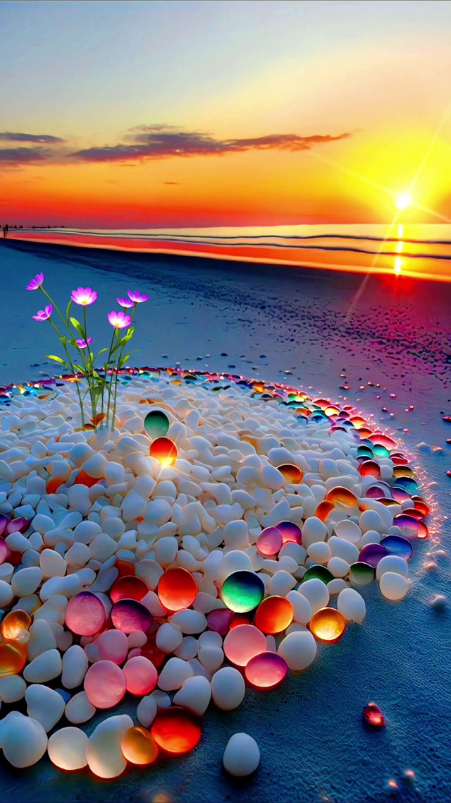 4k唯美海边落日