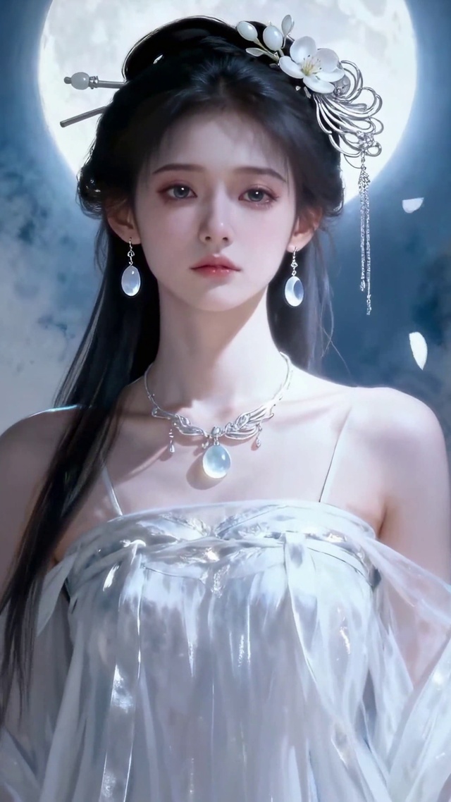 古风月光白发清纯纯欲御姐美人