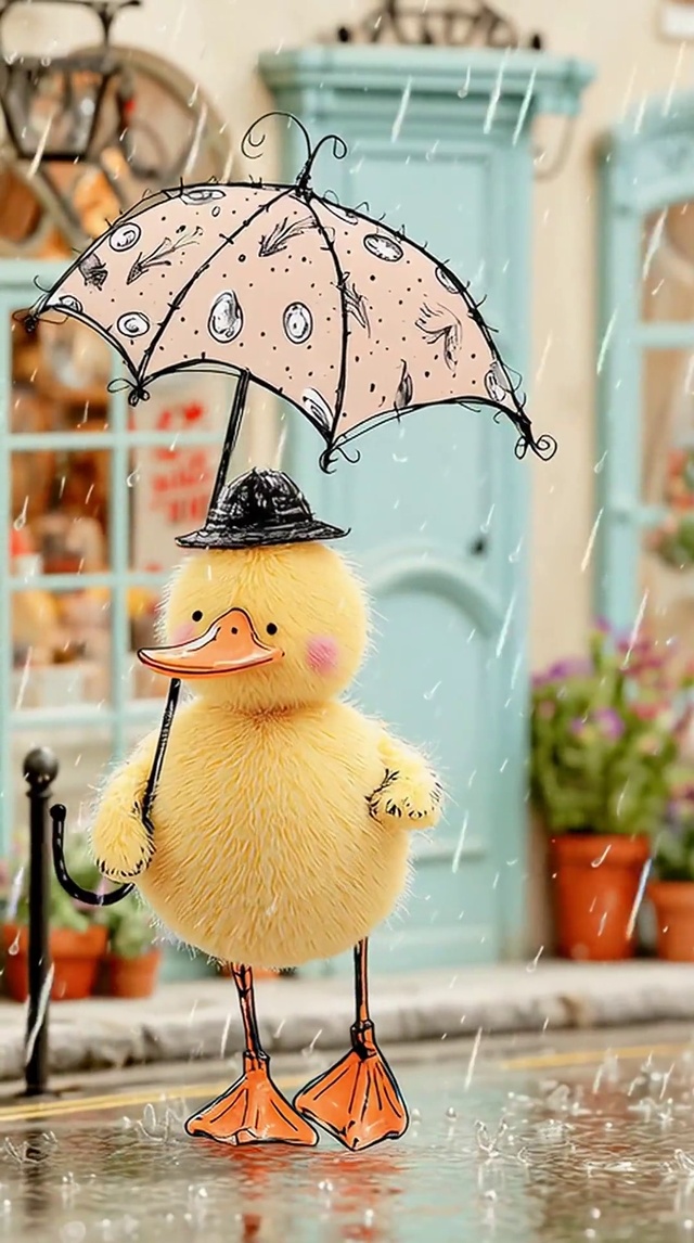 雨中小鸭子