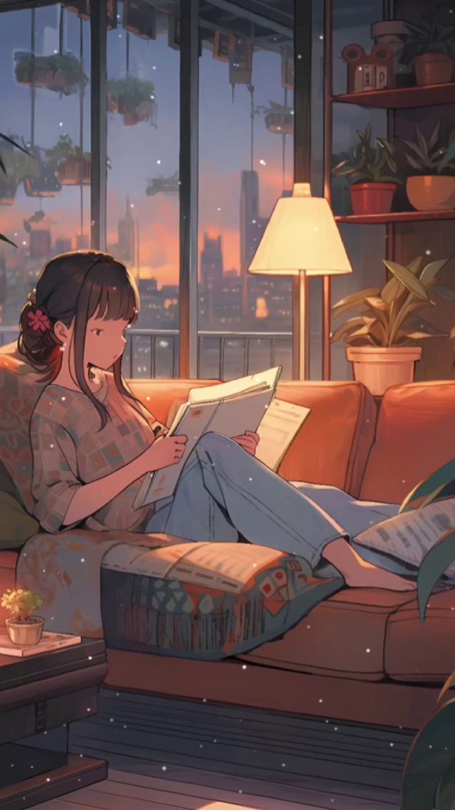 4K 学习的女孩