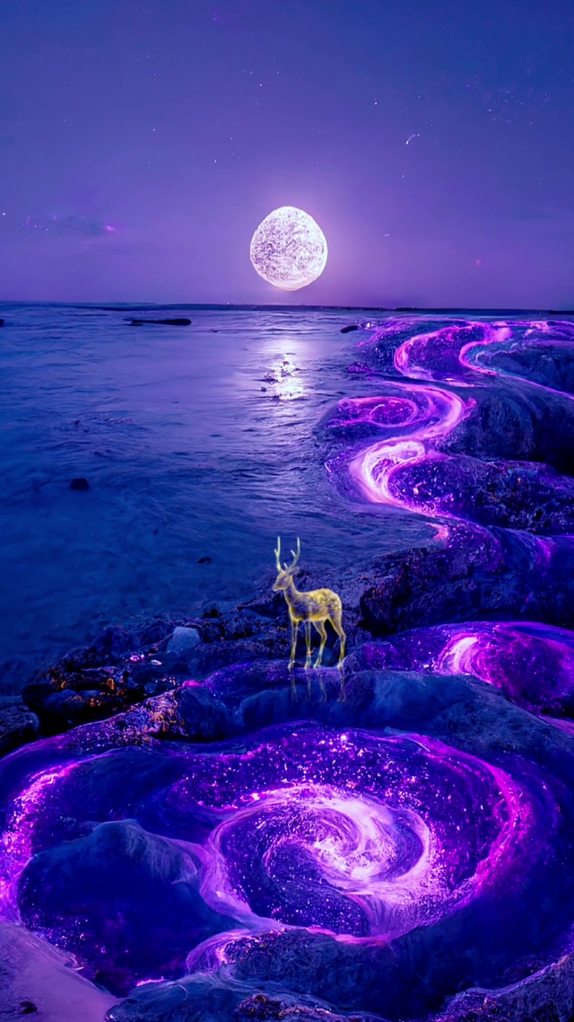 紫色玫瑰花海滩