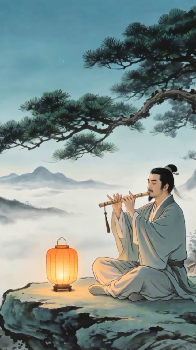 水墨古风笛子