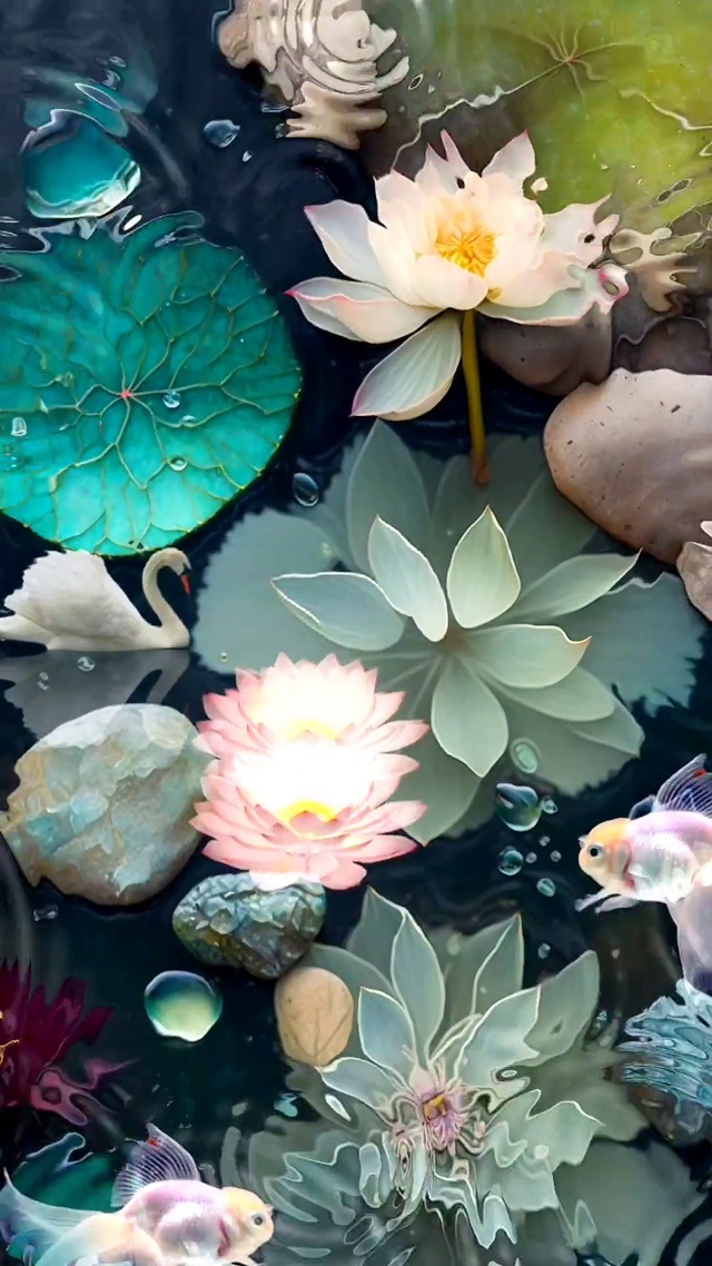 荷花池塘风景视频