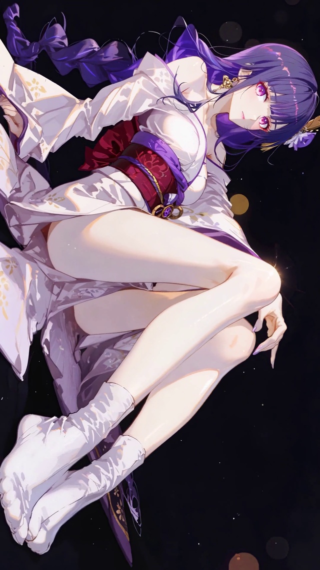 紫发和风二次元美少女