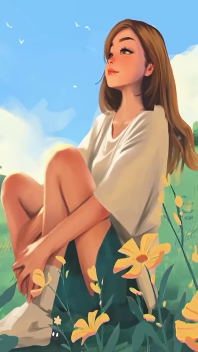 花丛中女孩