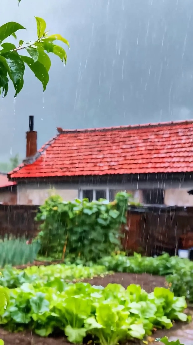 护眼雨天树木