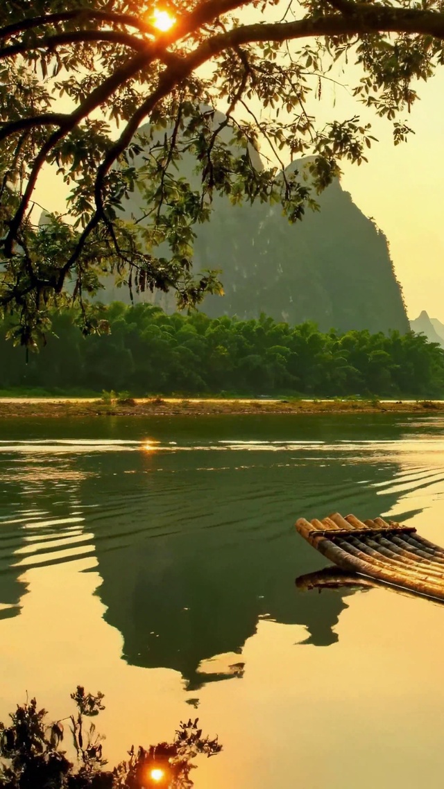 桂林漓江落日唯美风景