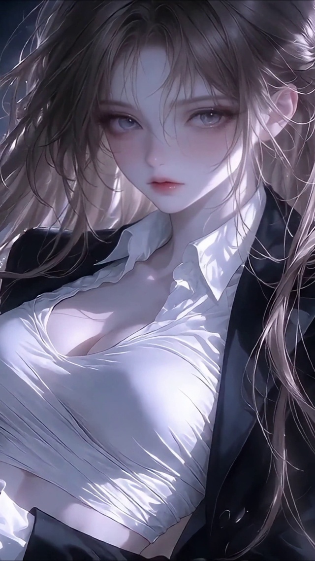 白玫瑰西装少女