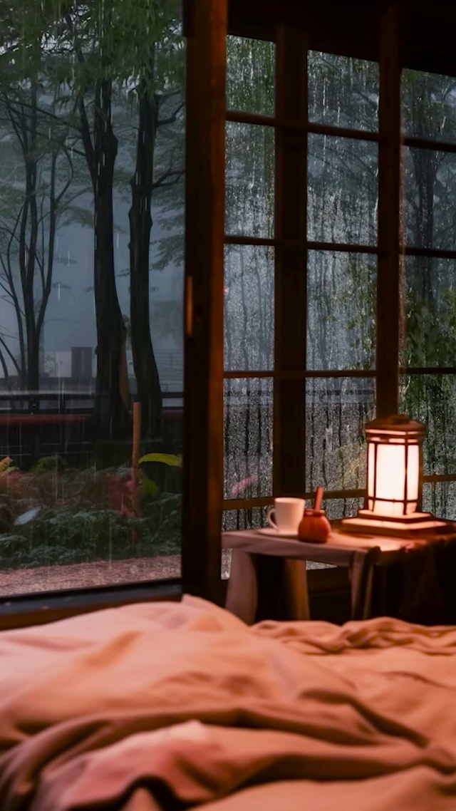 安静雨天房间