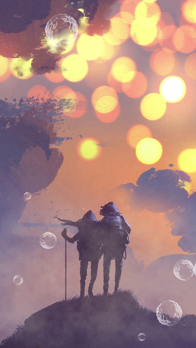 4K 高清 攀登山巅的一对情侣