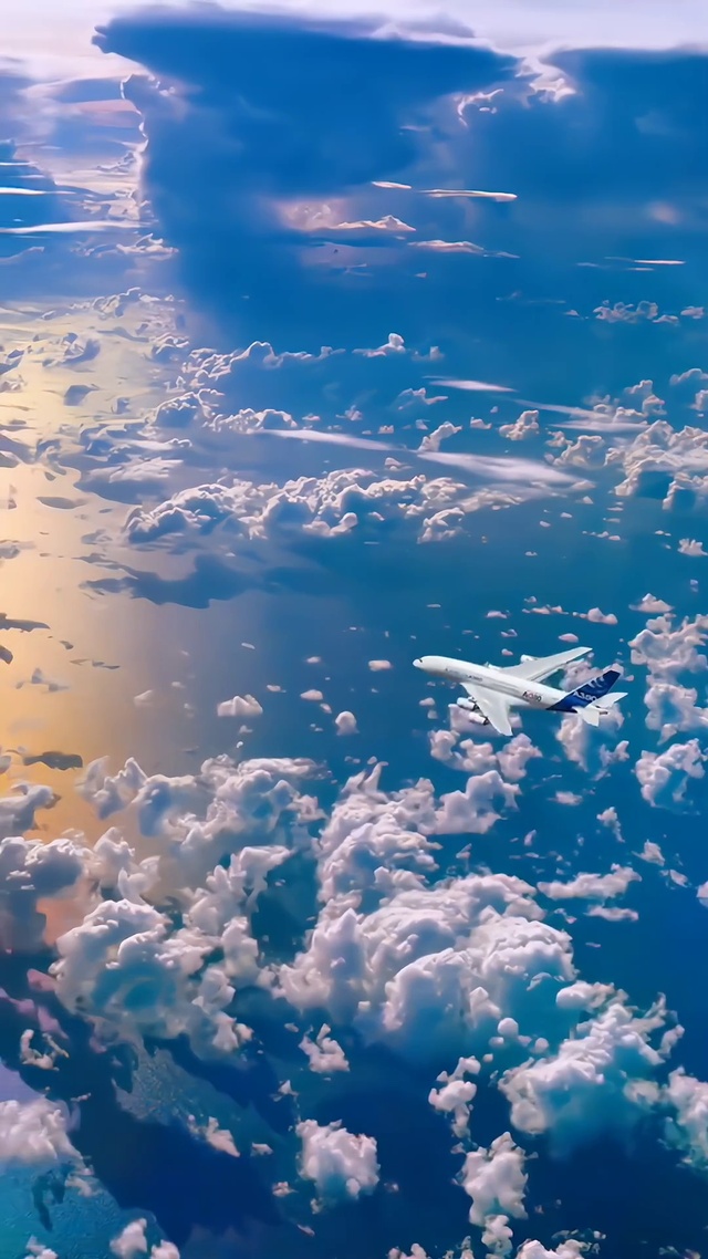 飞机穿越云层