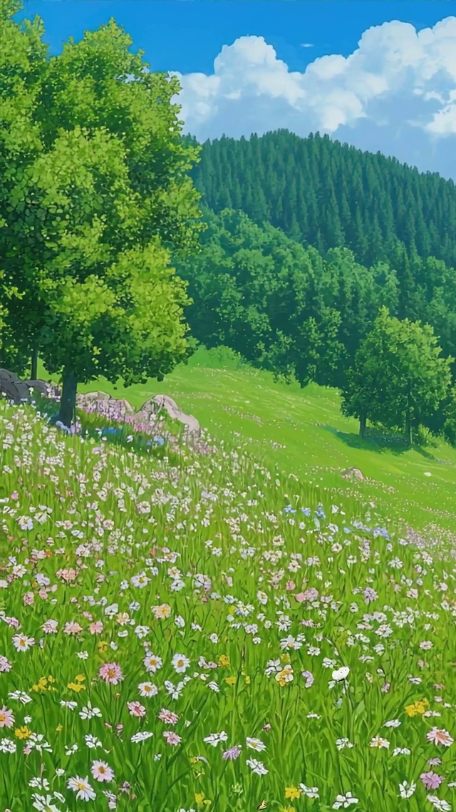 护眼山川绿景