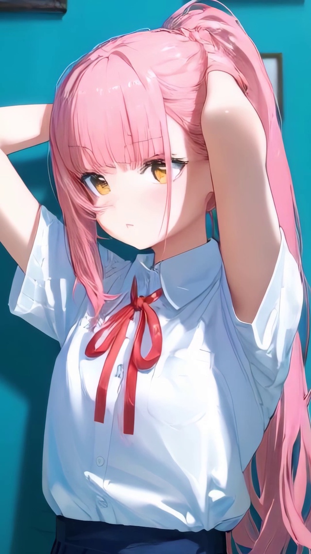 可爱粉发少女
