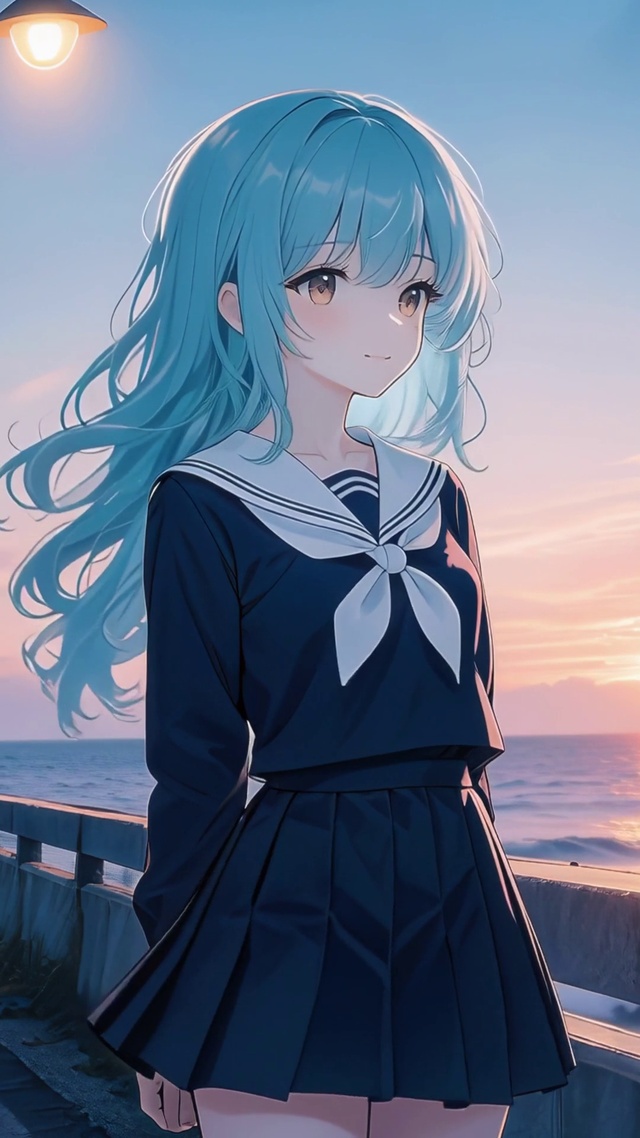 二次元海边女孩