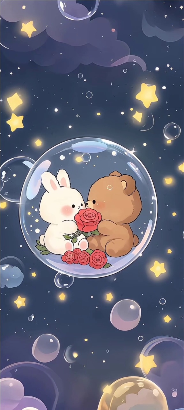 星夜泡泡里的萌趣浪漫