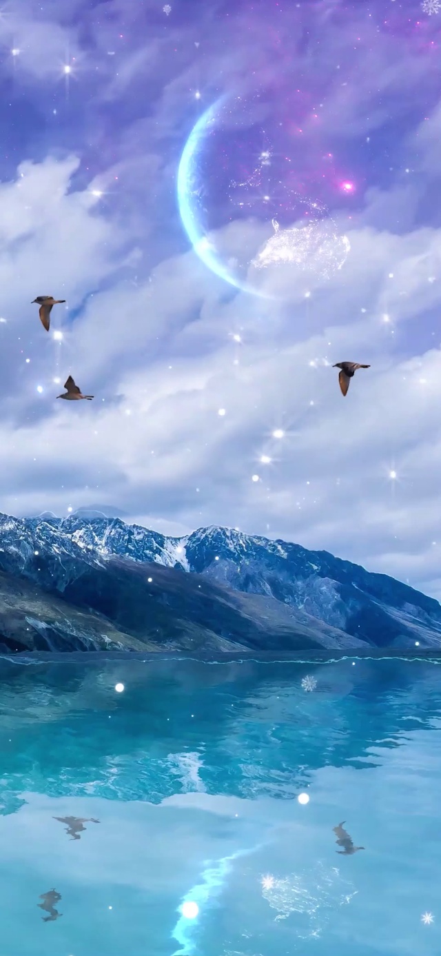 蓝星云海碧水雪山