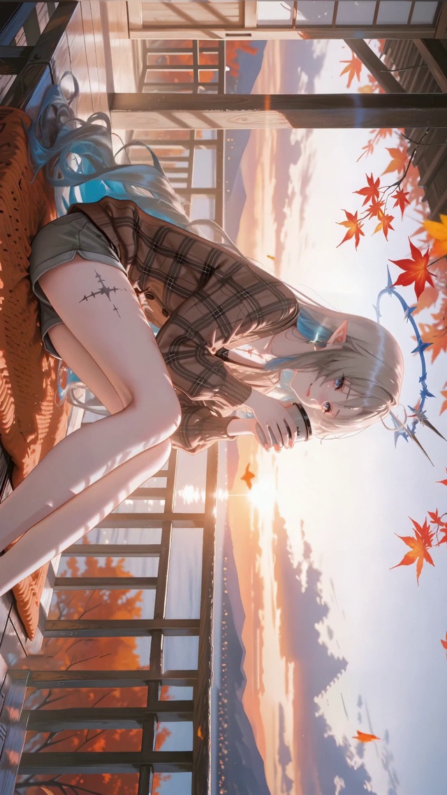 捧一杯热饮看秋日河山