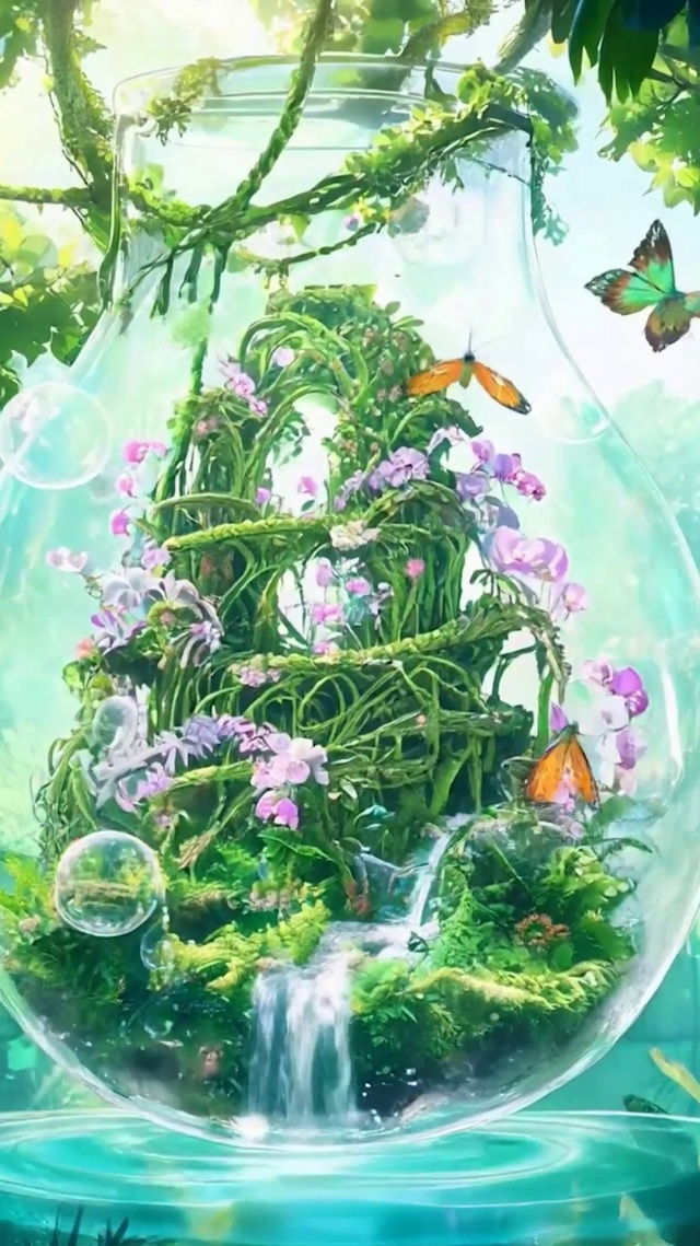 护眼绿景树木河流