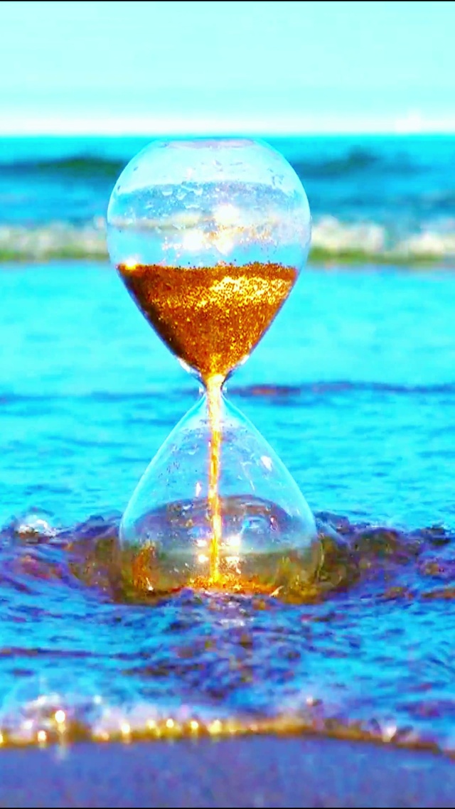 唯美海滩沙漏 4K