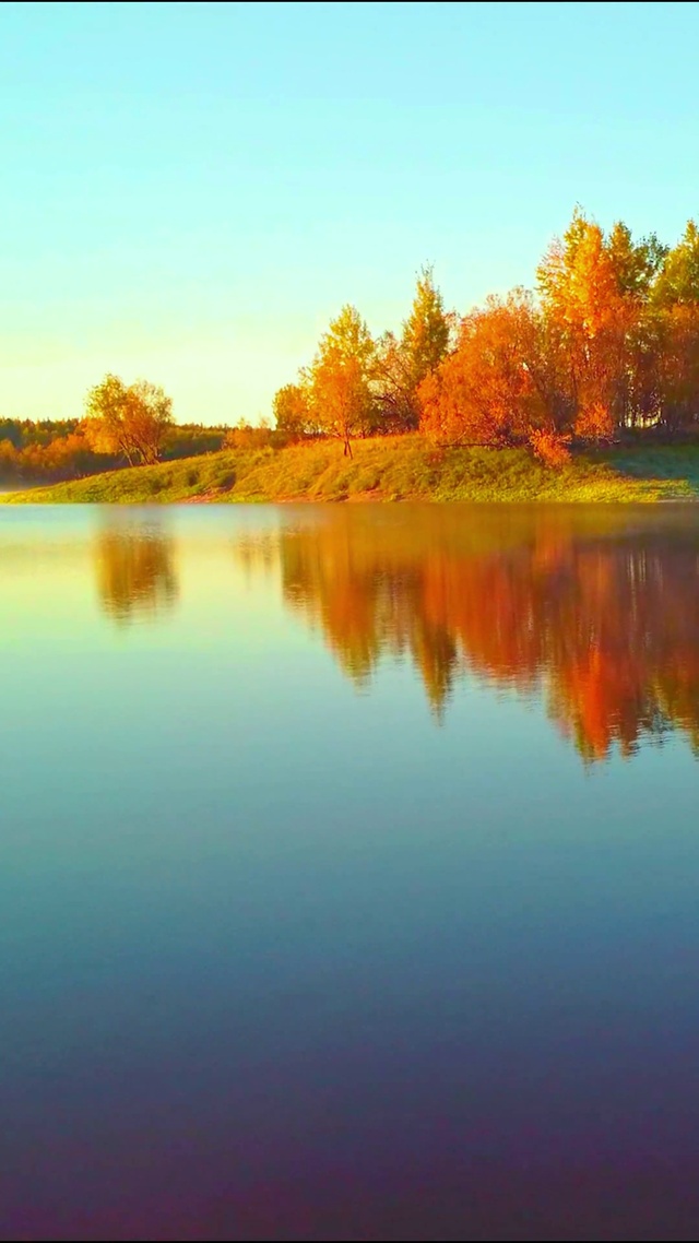 唯美湖面岛屿4K