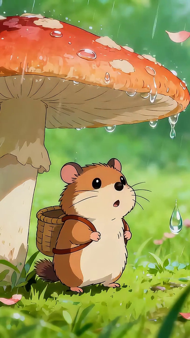 躲雨小仓鼠