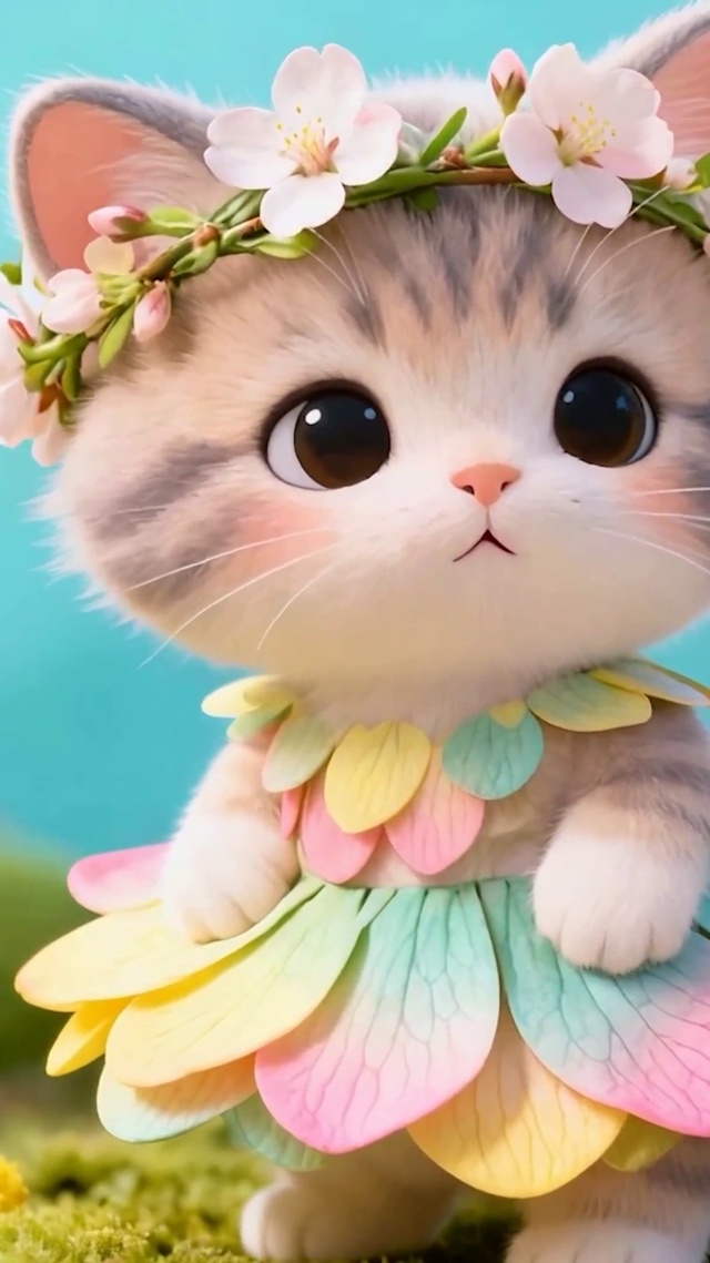 戴着花环猫咪
