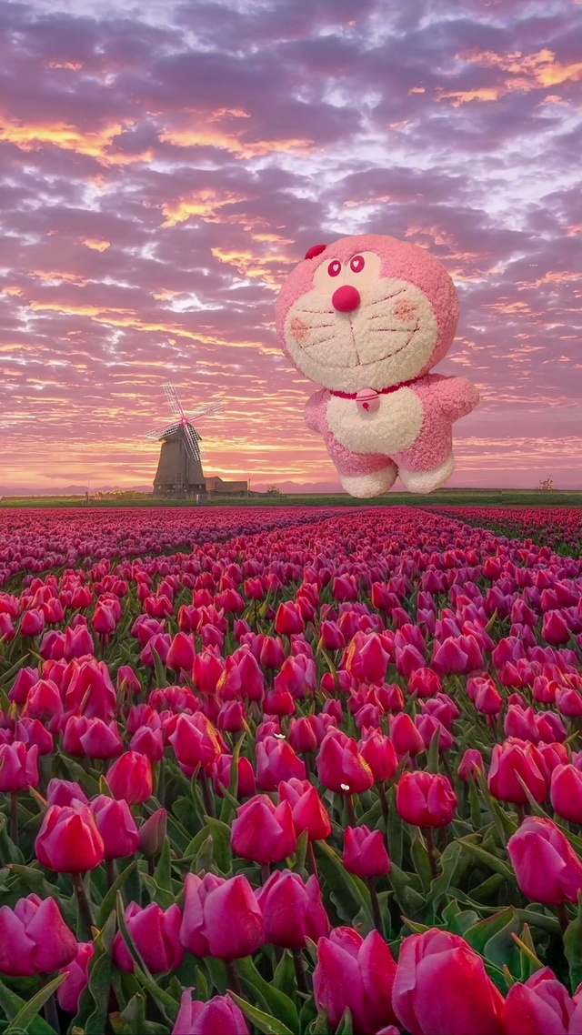 叮当猫郁金香花海
