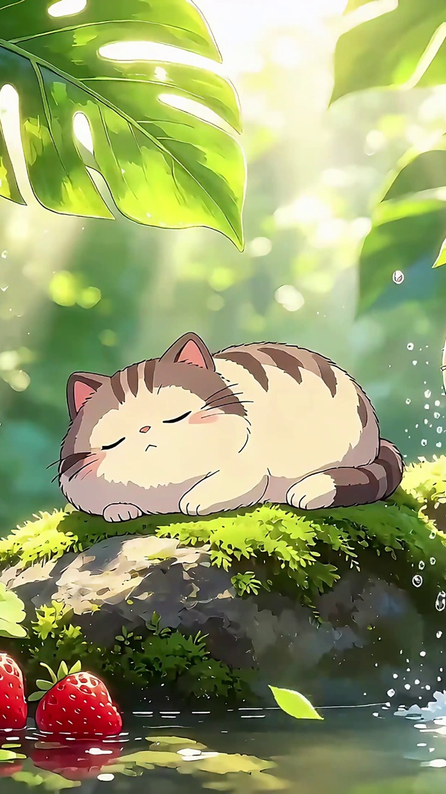 夏日纳凉小猫