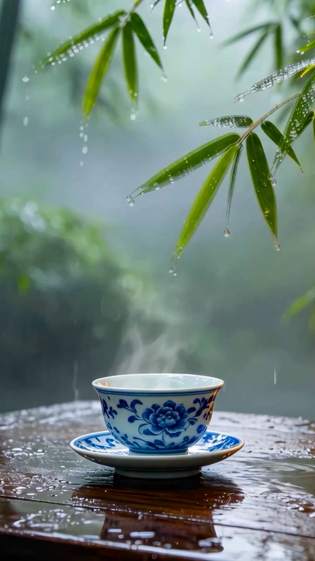 竹林国风雨景