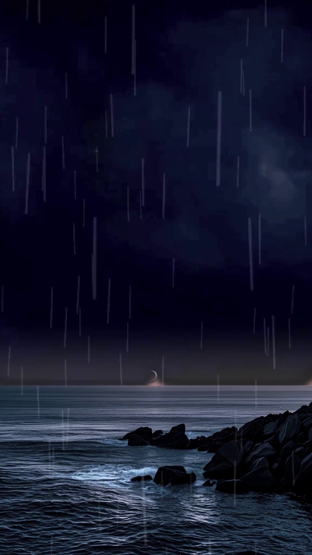 4k海边打雷下雨