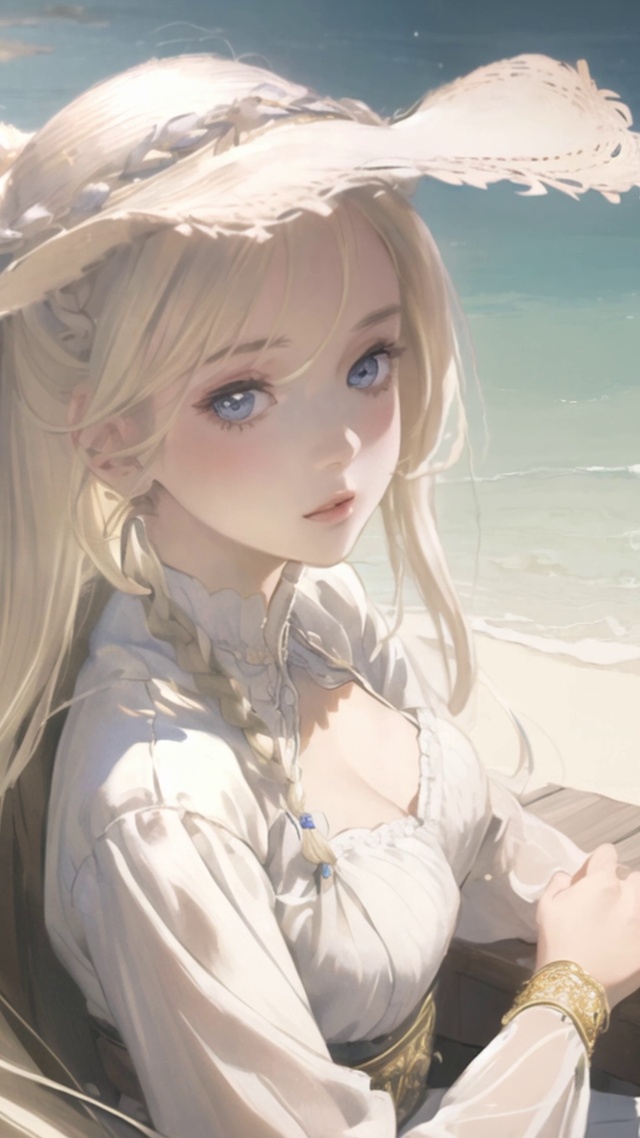 海边度假少女
