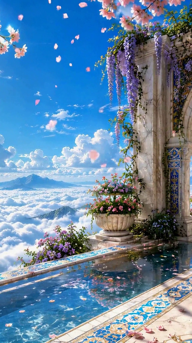 云端樱花长廊梦幻风景