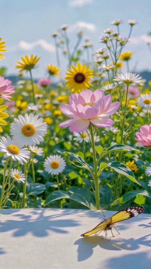 春日繁花蝴蝶治愈花田