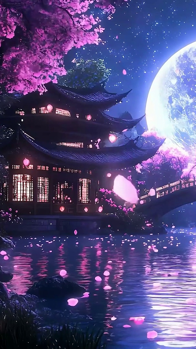 古风樱花树木
