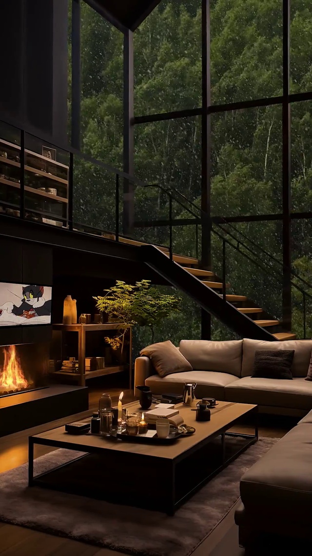 温馨治愈房子落地窗