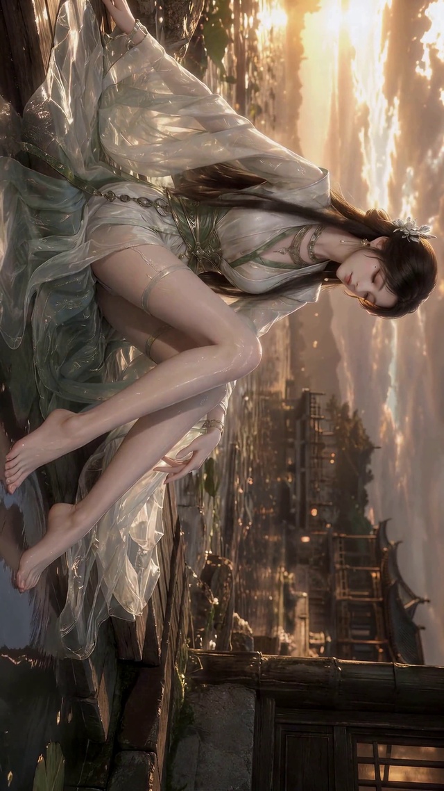 （免费）日落古风长腿美女-梅凝