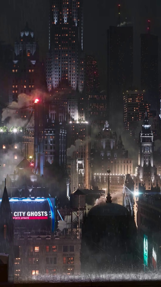 4K雨天未来都市夜景