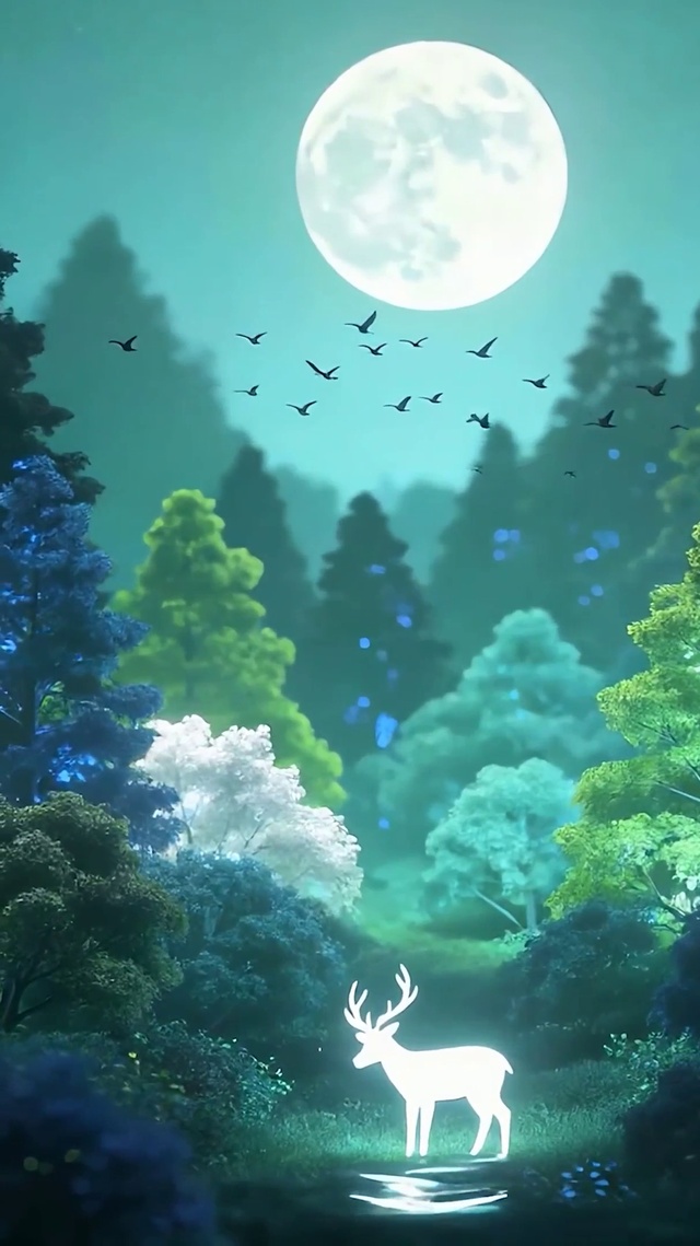 夜景树木