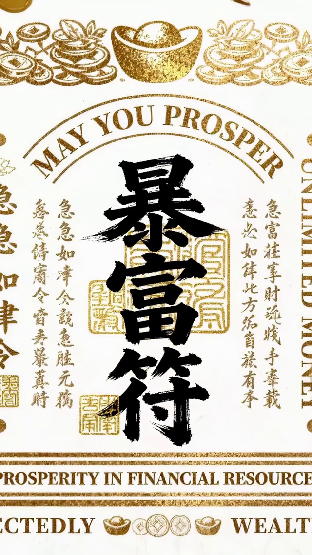 暴富符财神招财好运壁纸