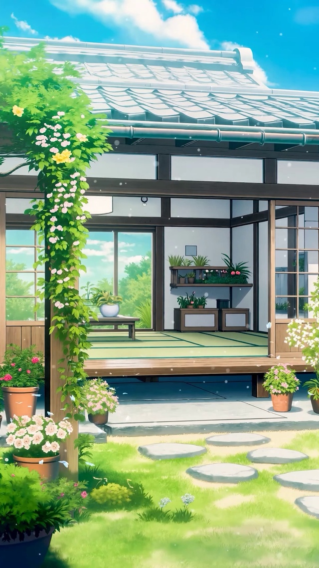夏天木屋小院