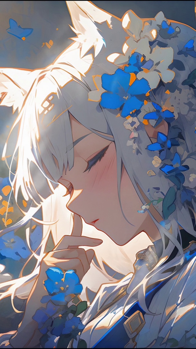 蓝花少女