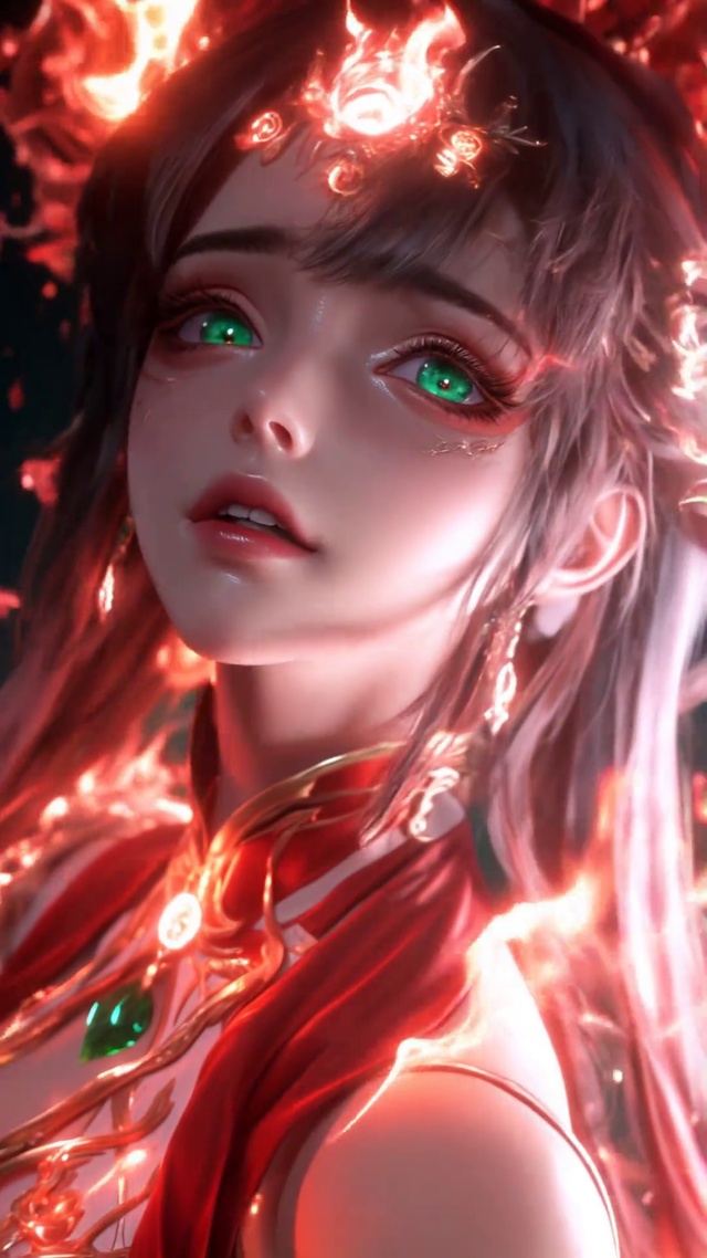 火焰中的动漫美女
