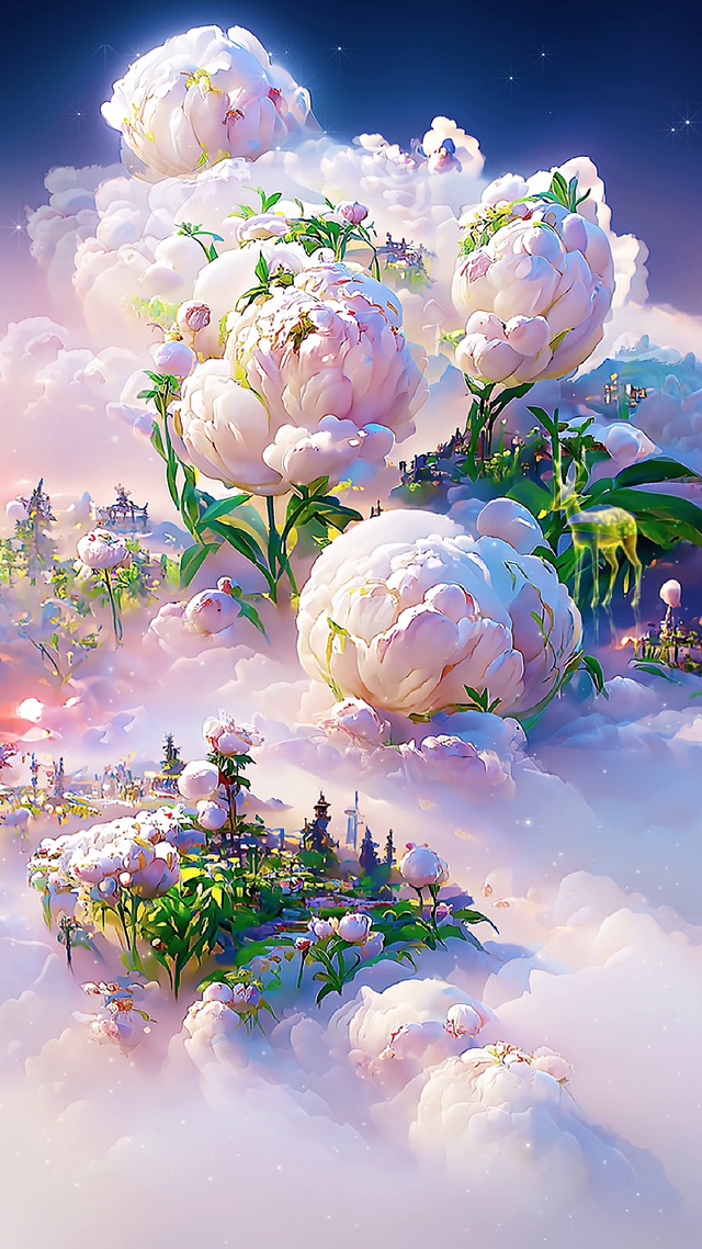 星空牡丹花