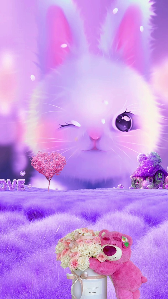 浪漫可爱的猫兔