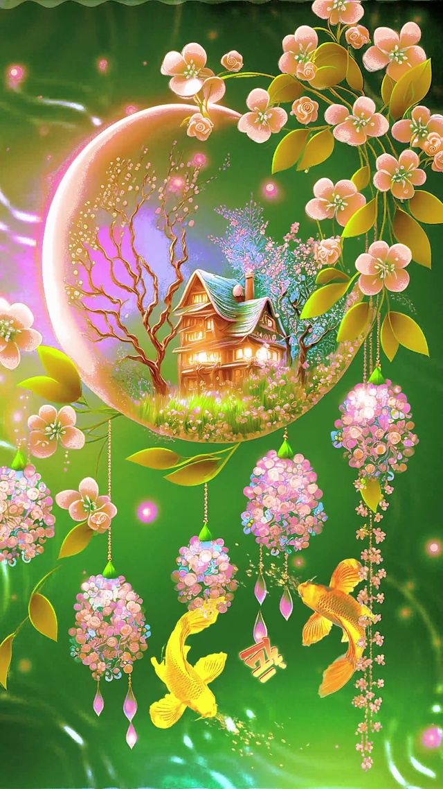 锦鲤送福 时来运转手机壁纸